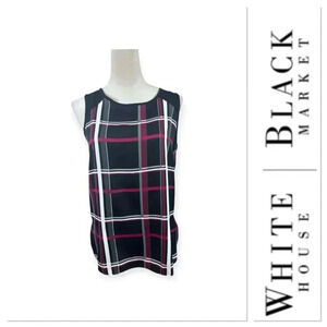White House Black Market plaid sleeveless  top size 4